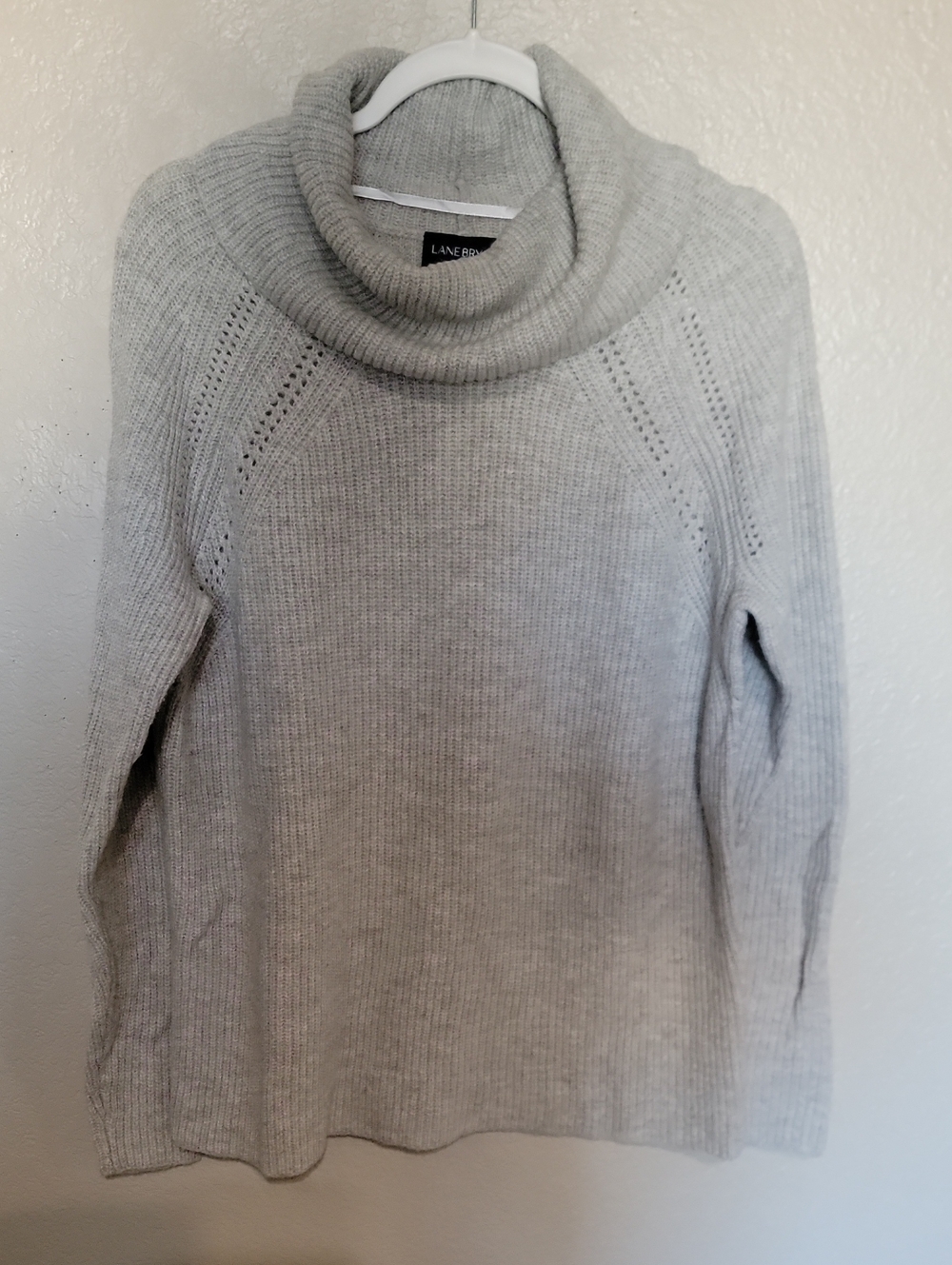 Lane Bryant Heather Gray Ribbed Cowl Neck Sweater